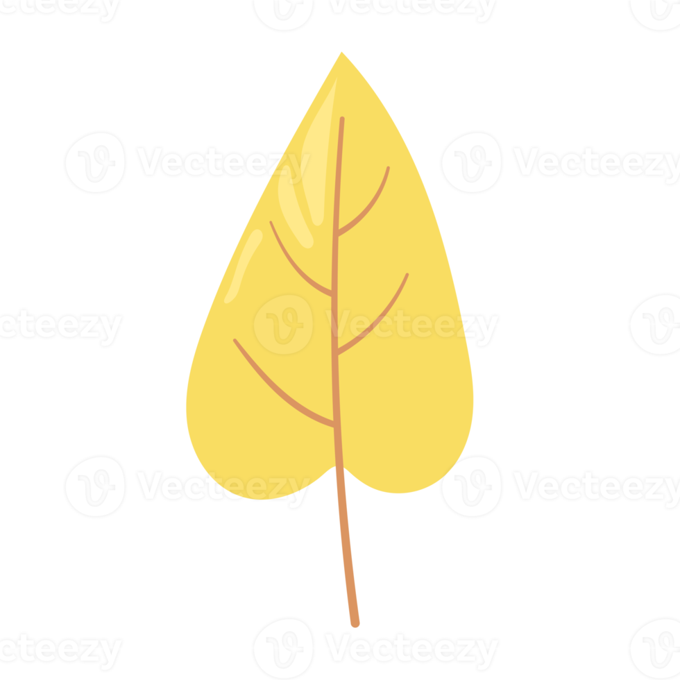 leaf cartoon in flat style png