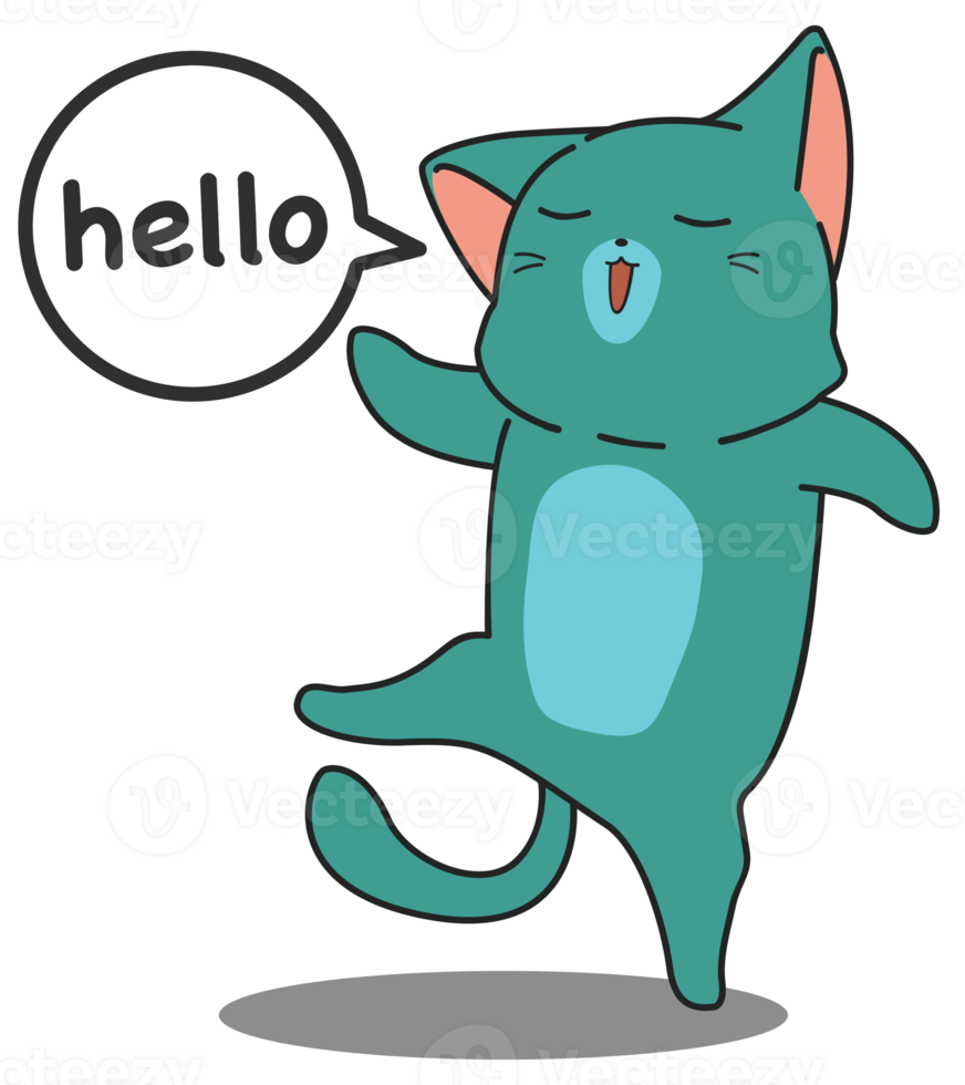 grappige kat karakter sticker png