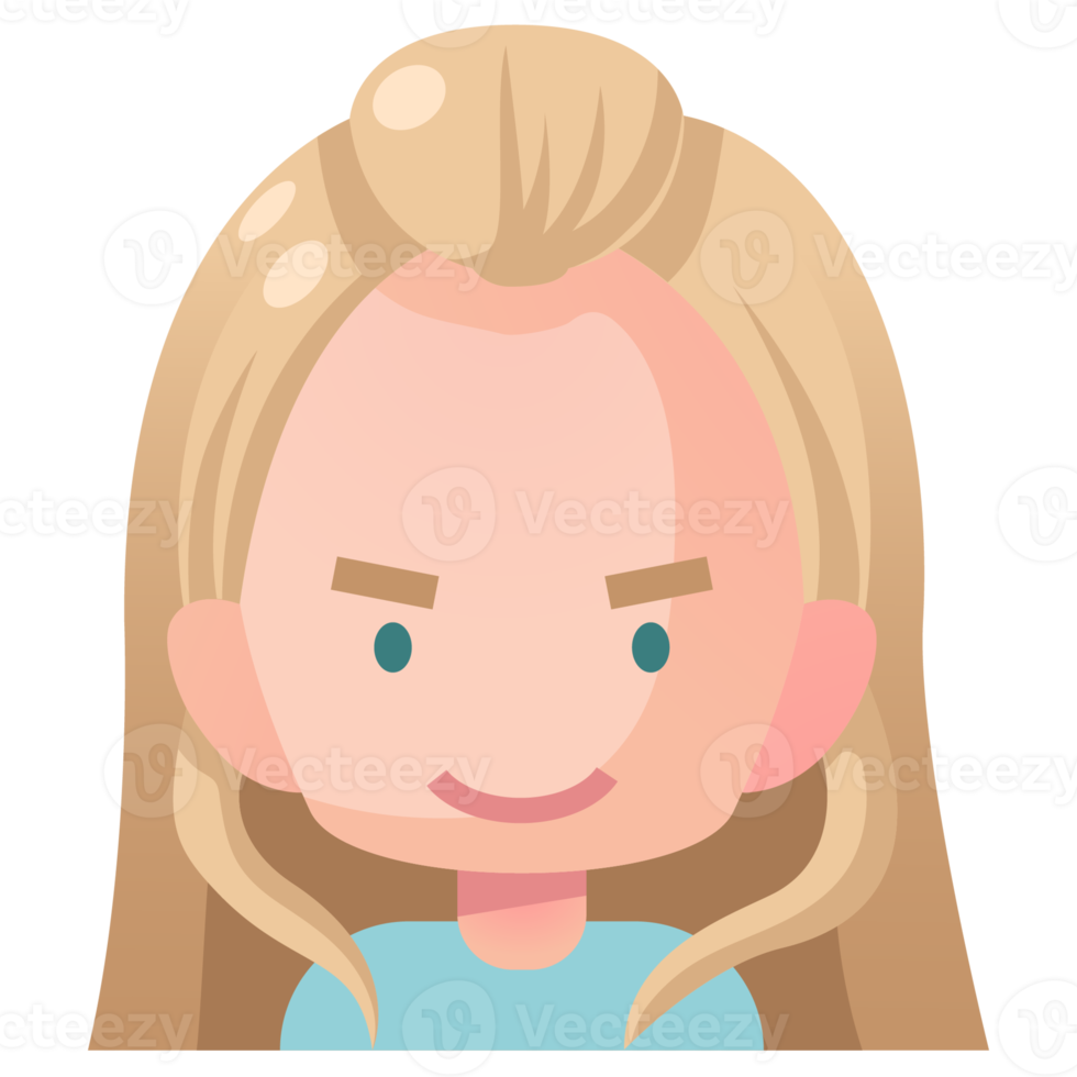 Avatar cartoon in flat style png