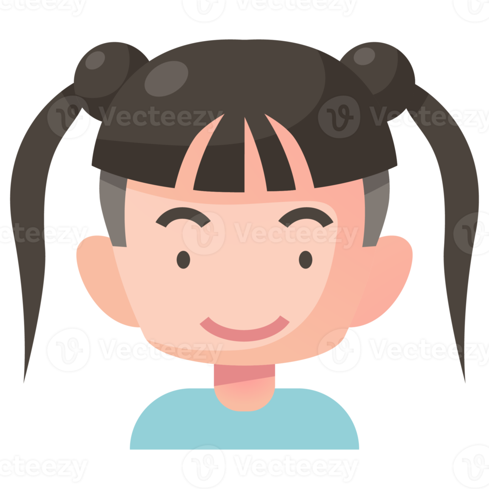 Avatar cartoon in flat style png