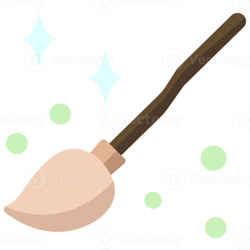 Witch broom icon flat style png