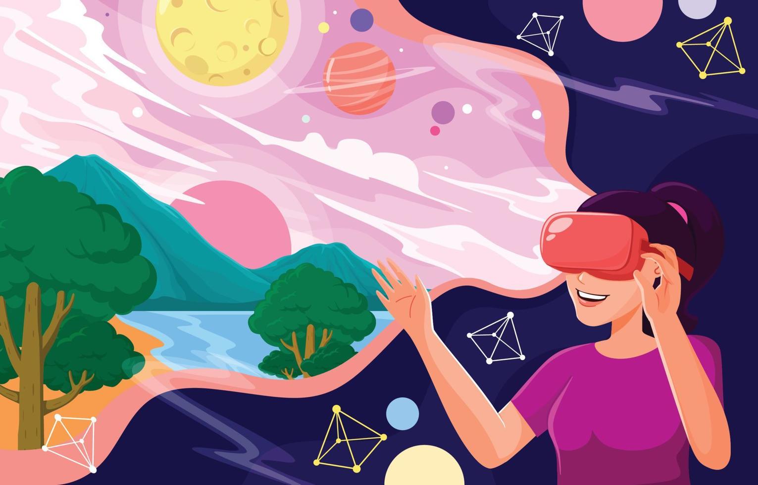 Virtual Universe Technology Background vector