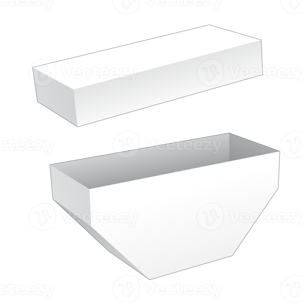 maquete de caixa de embalagem 3d png