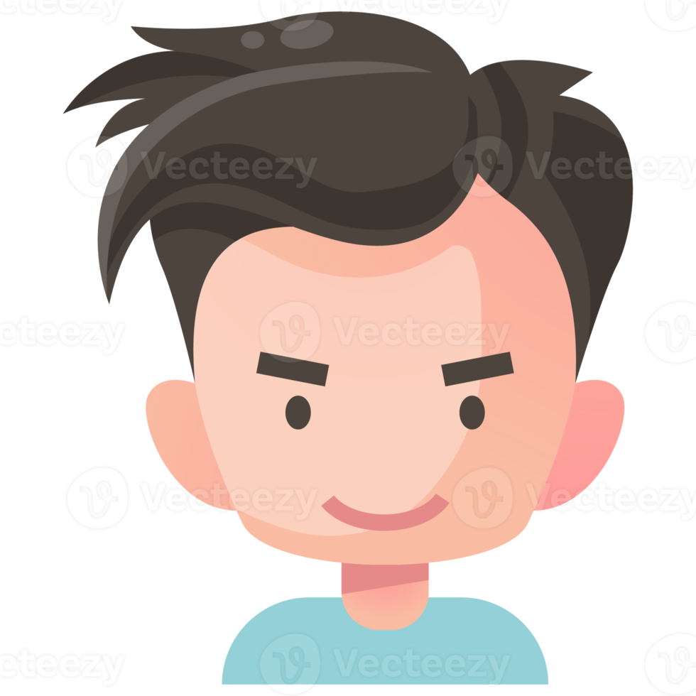 Avatar cartoon in flat style png