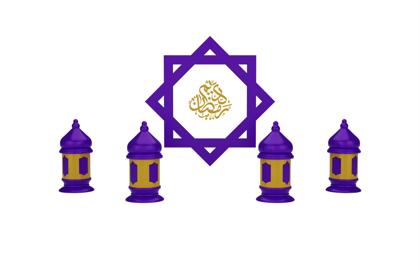 3d render Islamic Ramadan greetings, 3d ornaments and Islamic podiums png