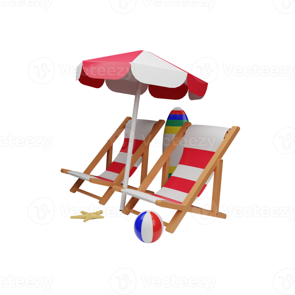 3d rendering summer concept isolated png