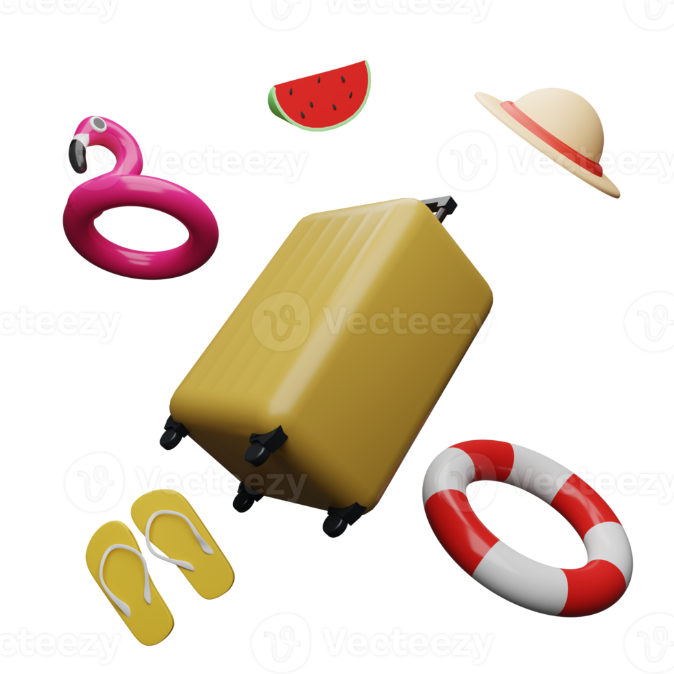 3d rendering summer concept isolated png