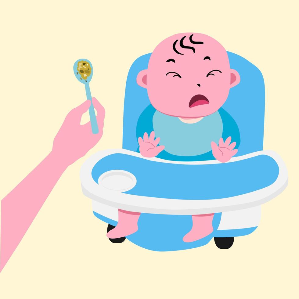 Baby Eating Breakfast vector