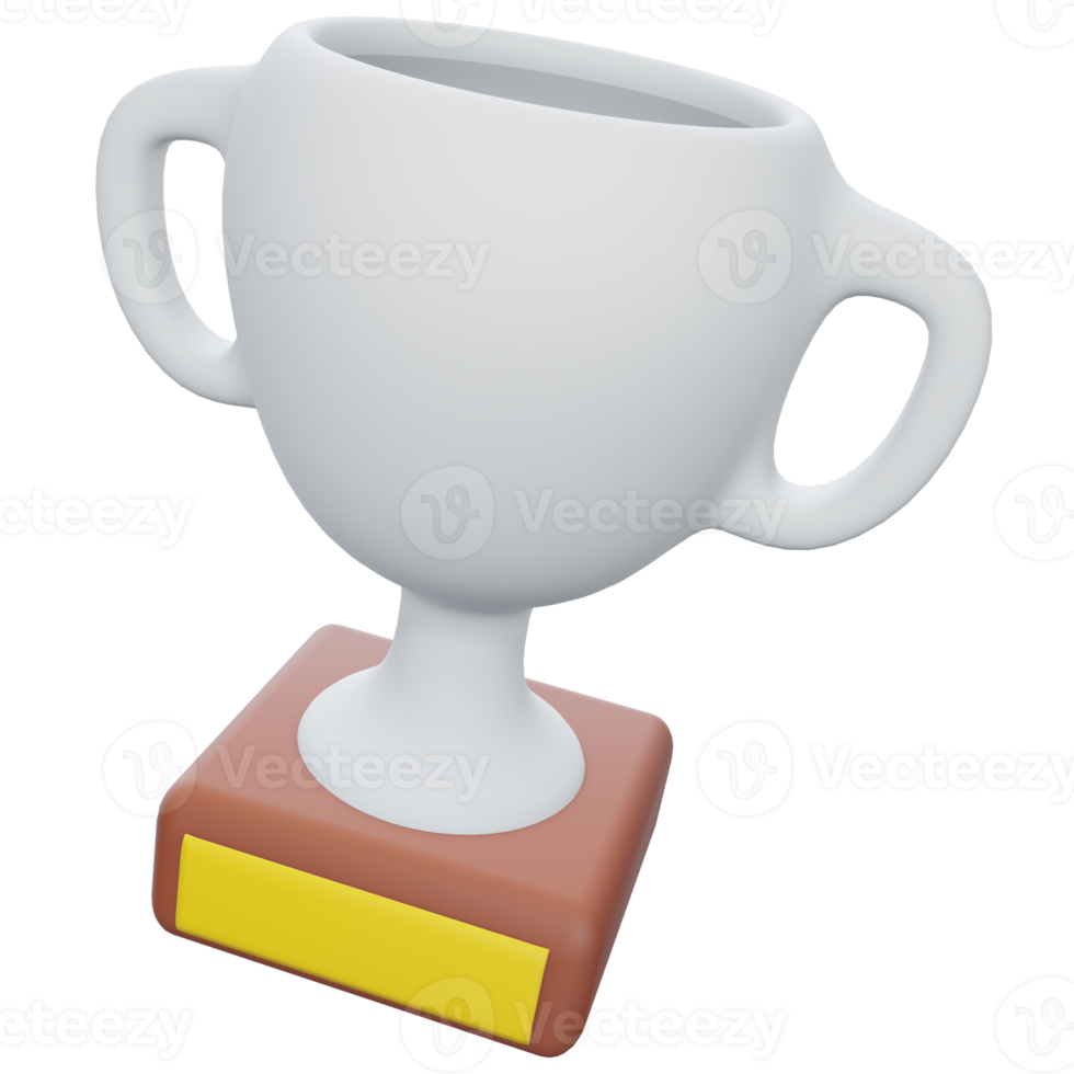 Silver Trophy 3D Illustration png