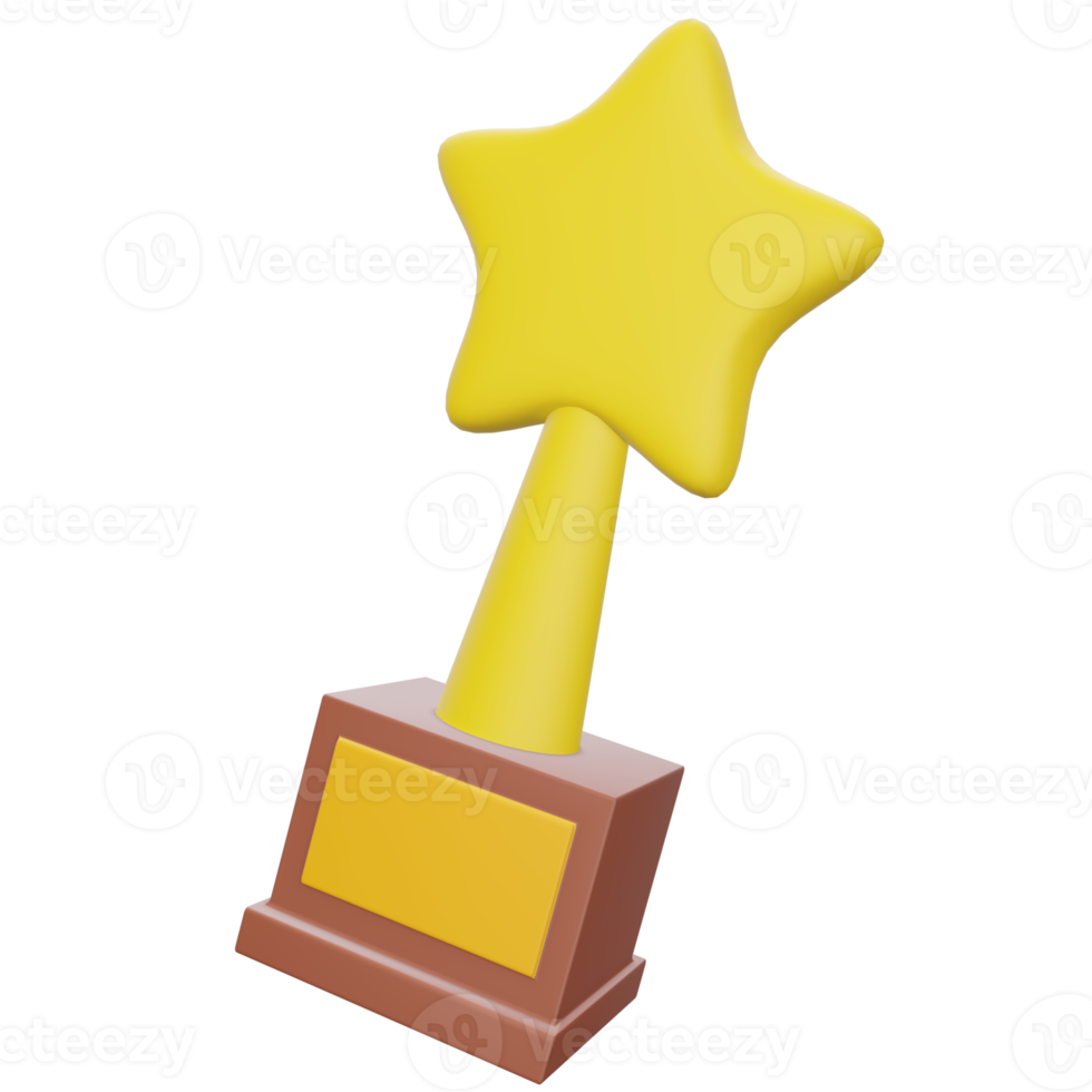 ilustración 3d del trofeo estrella png