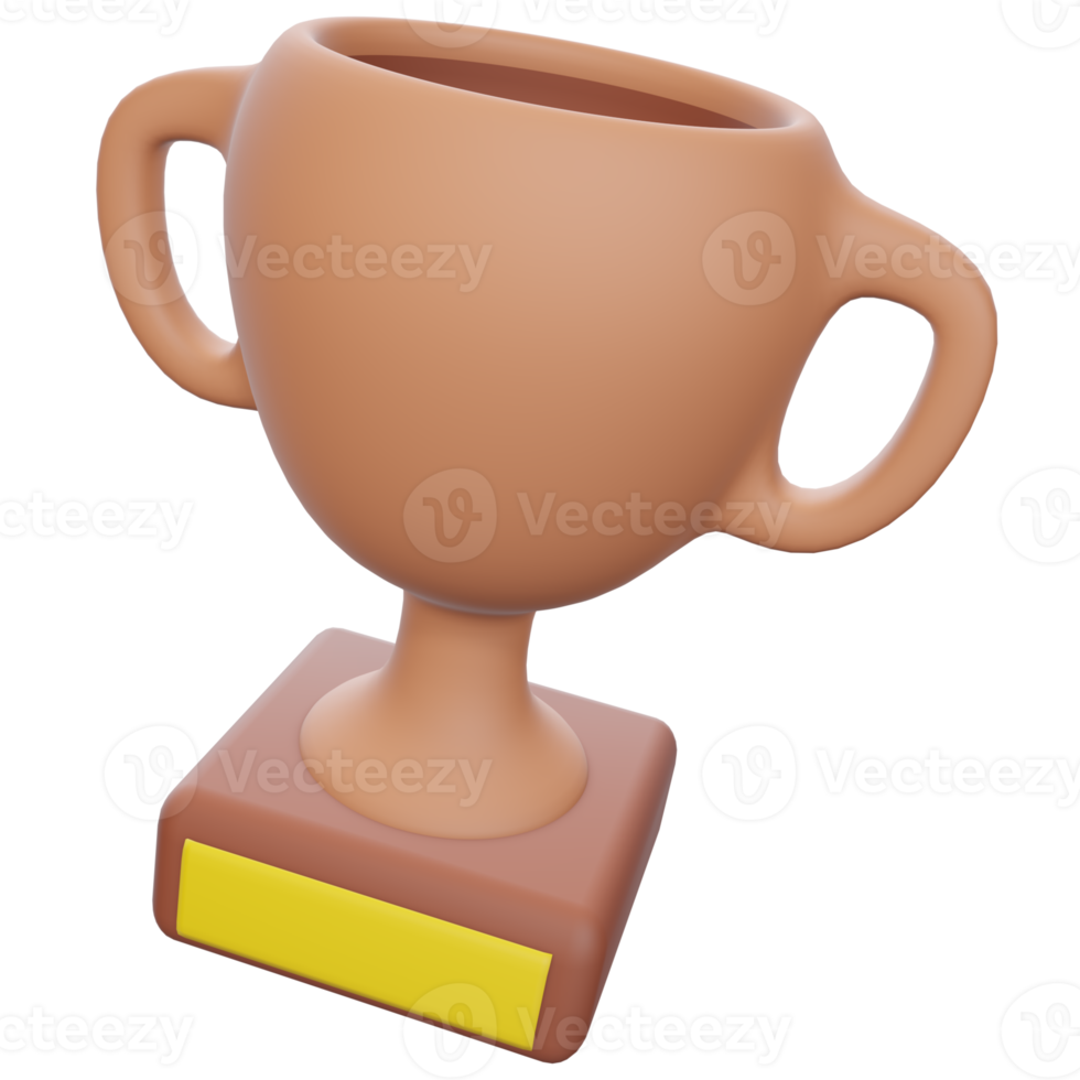 Bronze Trophy 3D Illustration png