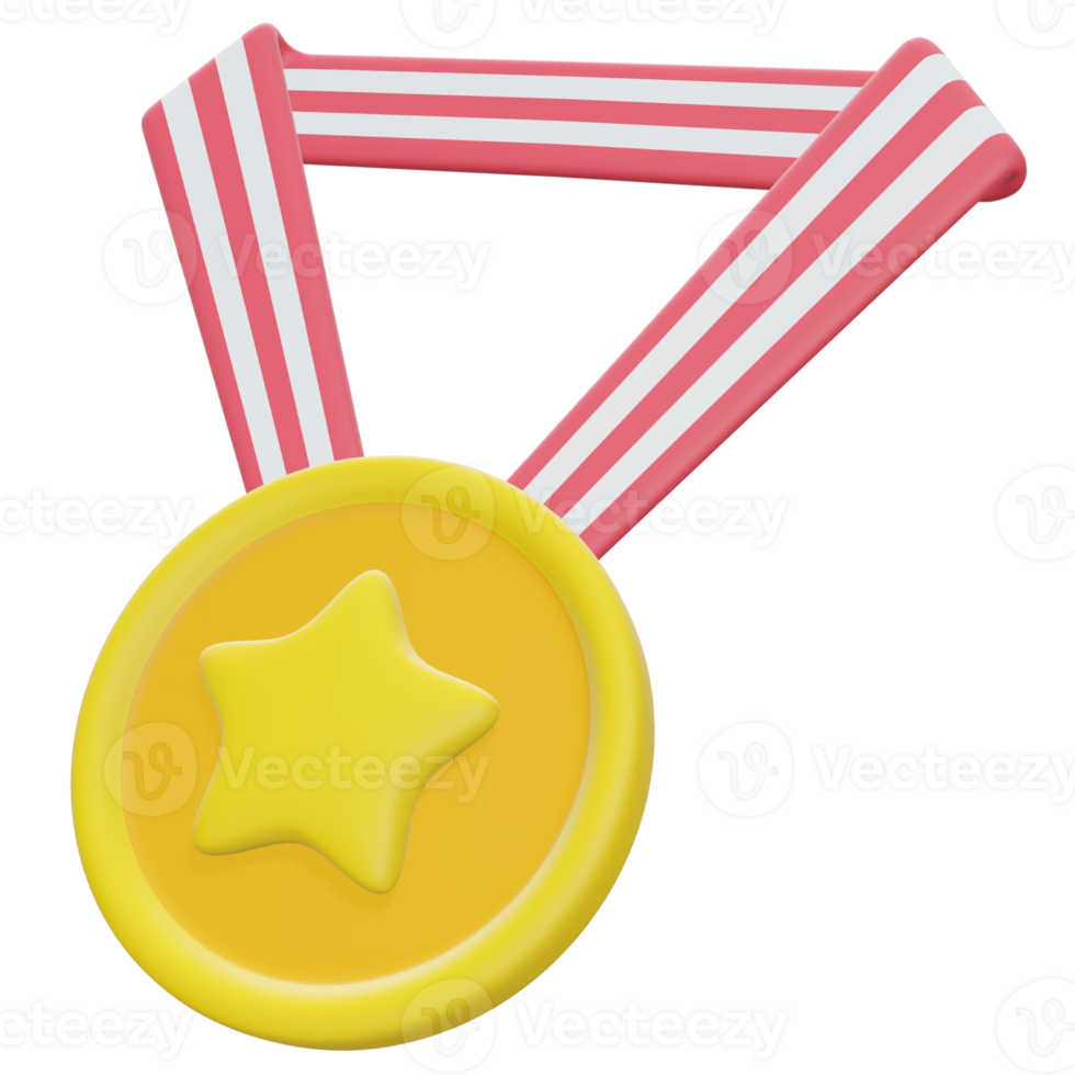 illustration 3d de la médaille étoile png