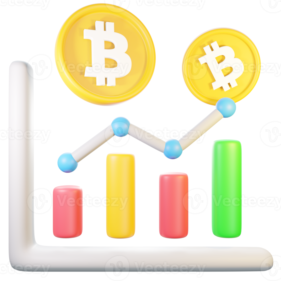 illustration d'icône d'analyse de bitcoin png