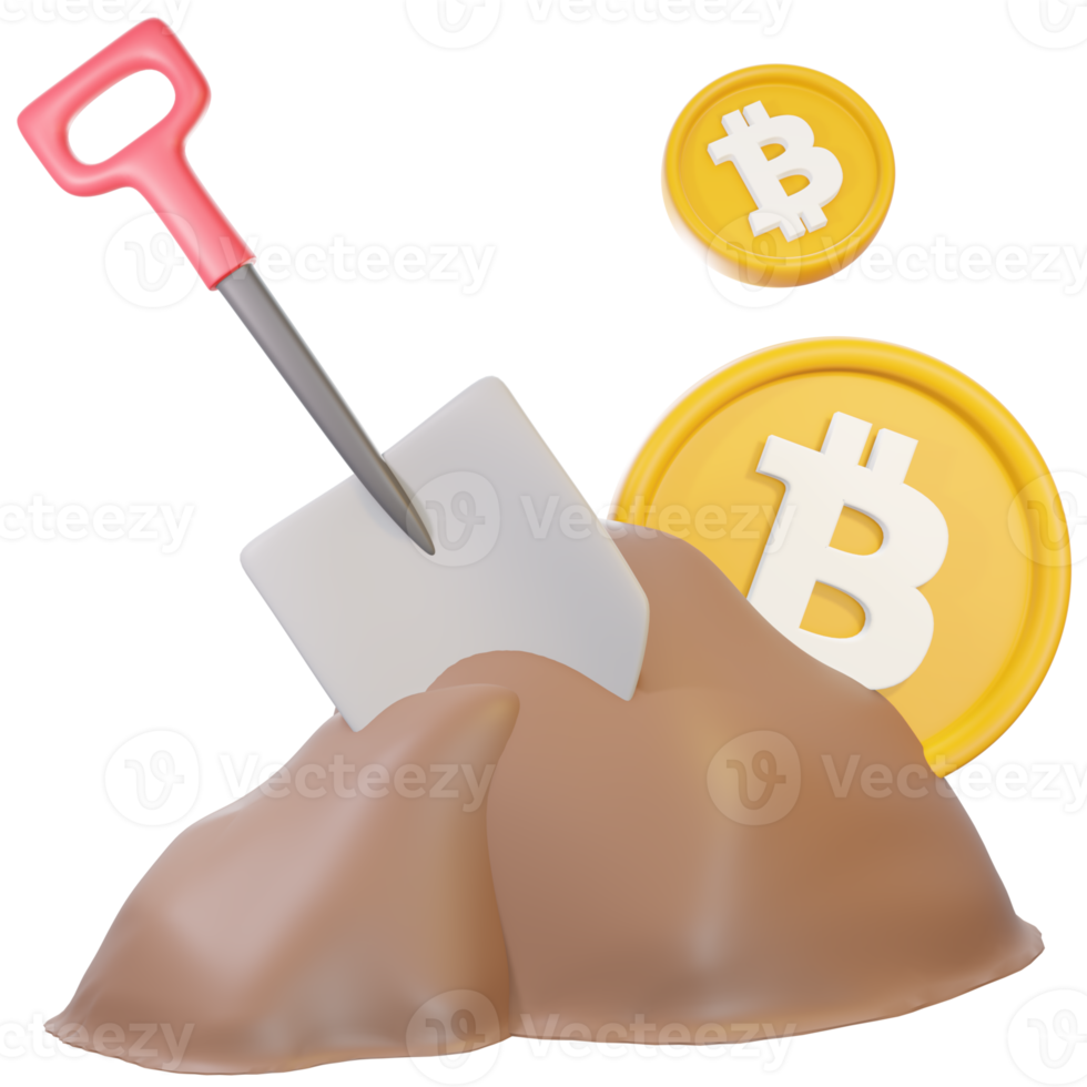 illustration d'icône minière bitcoin png