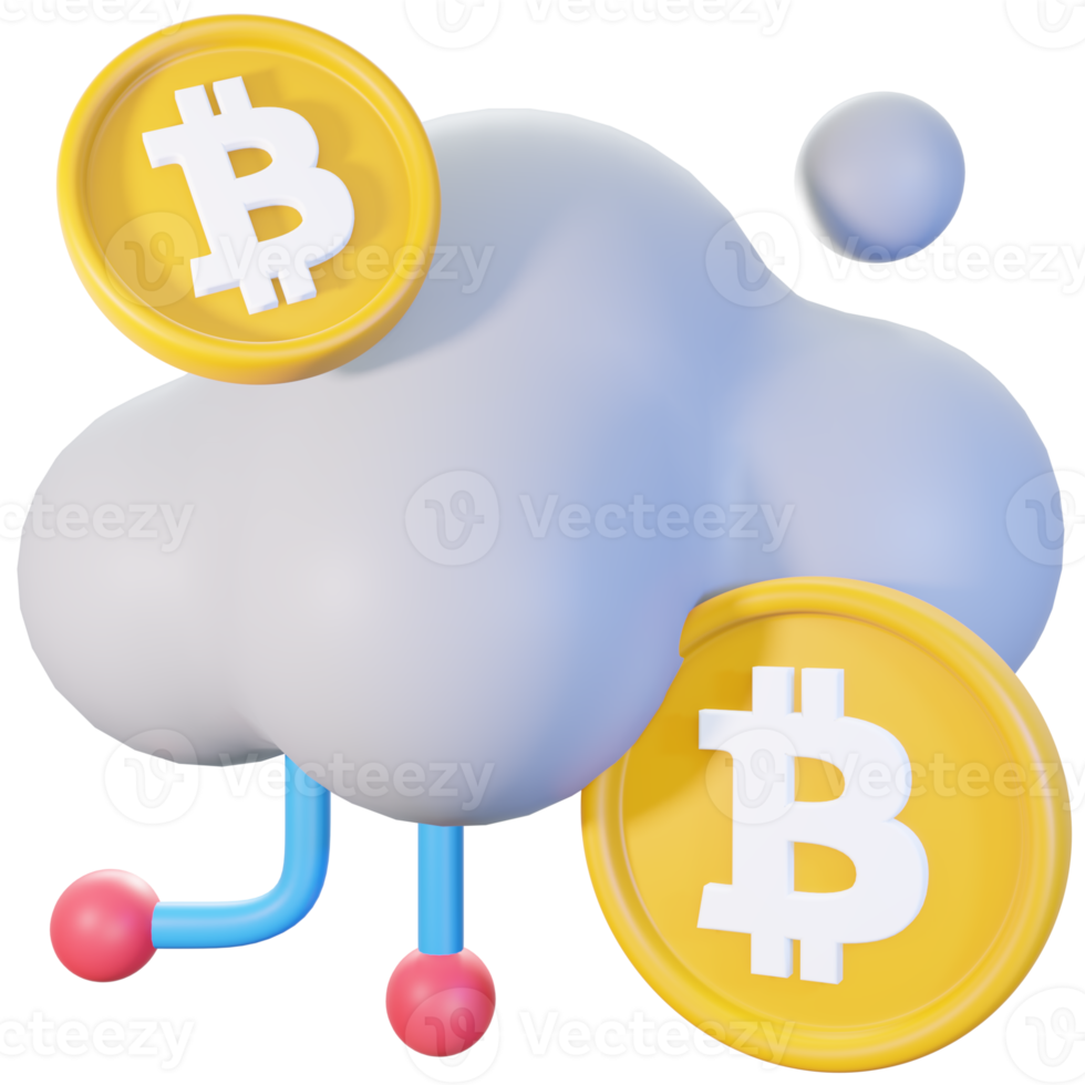 ilustración de icono de nube de bitcoin png