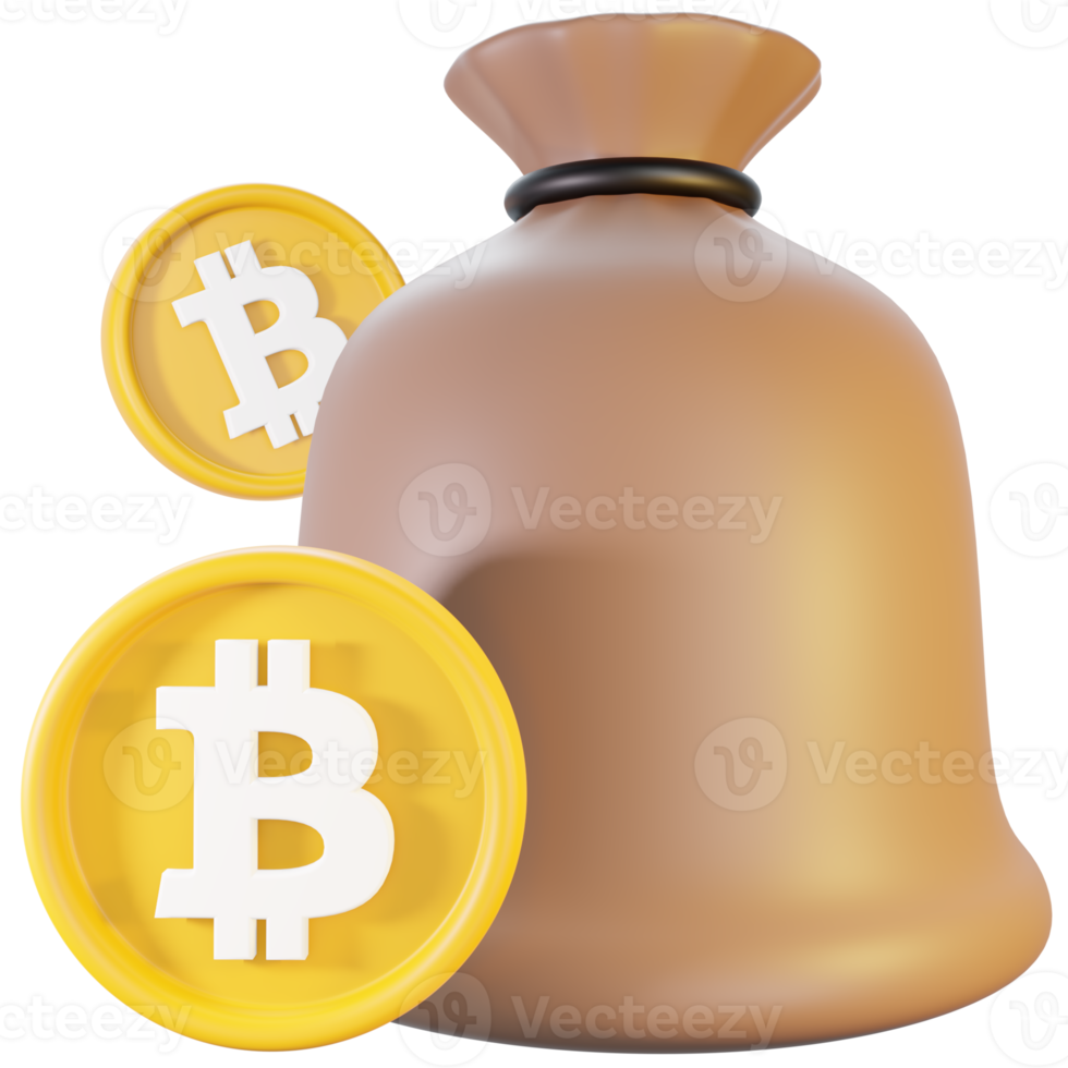 bitcoin shopping bag icon illustration png