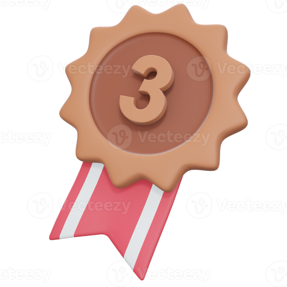 Champion Number 3 3D Illustration png