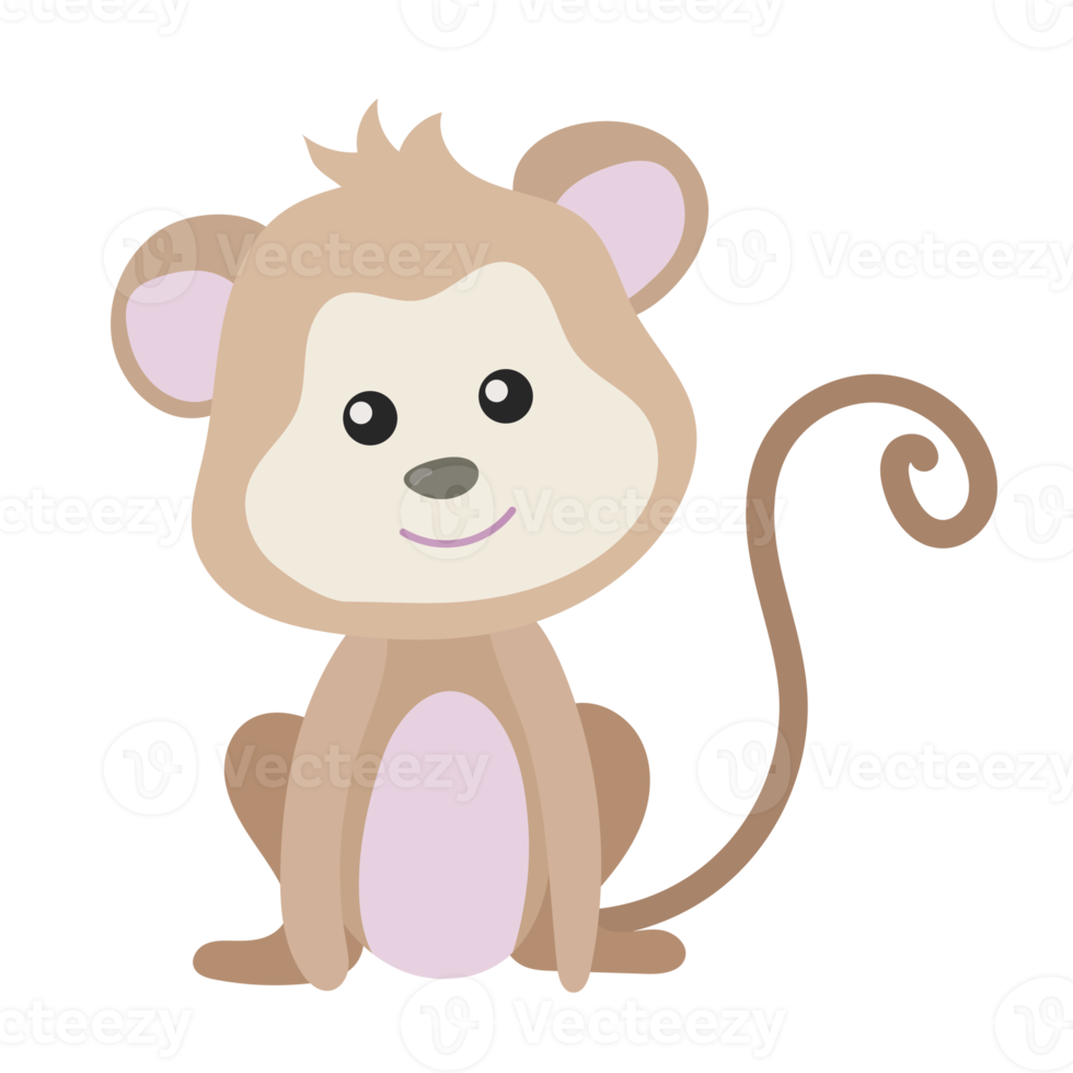 monkey cartoon in flat style png