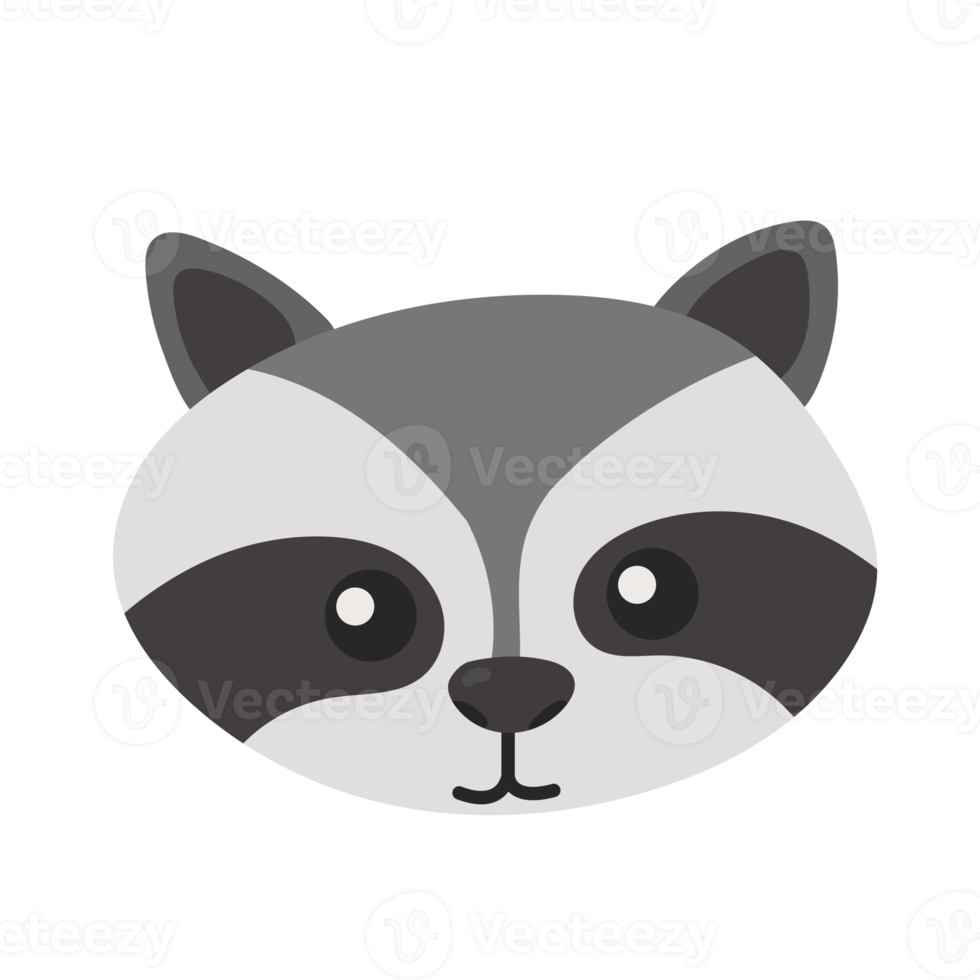 Animal head cartoon sticker in flat style png