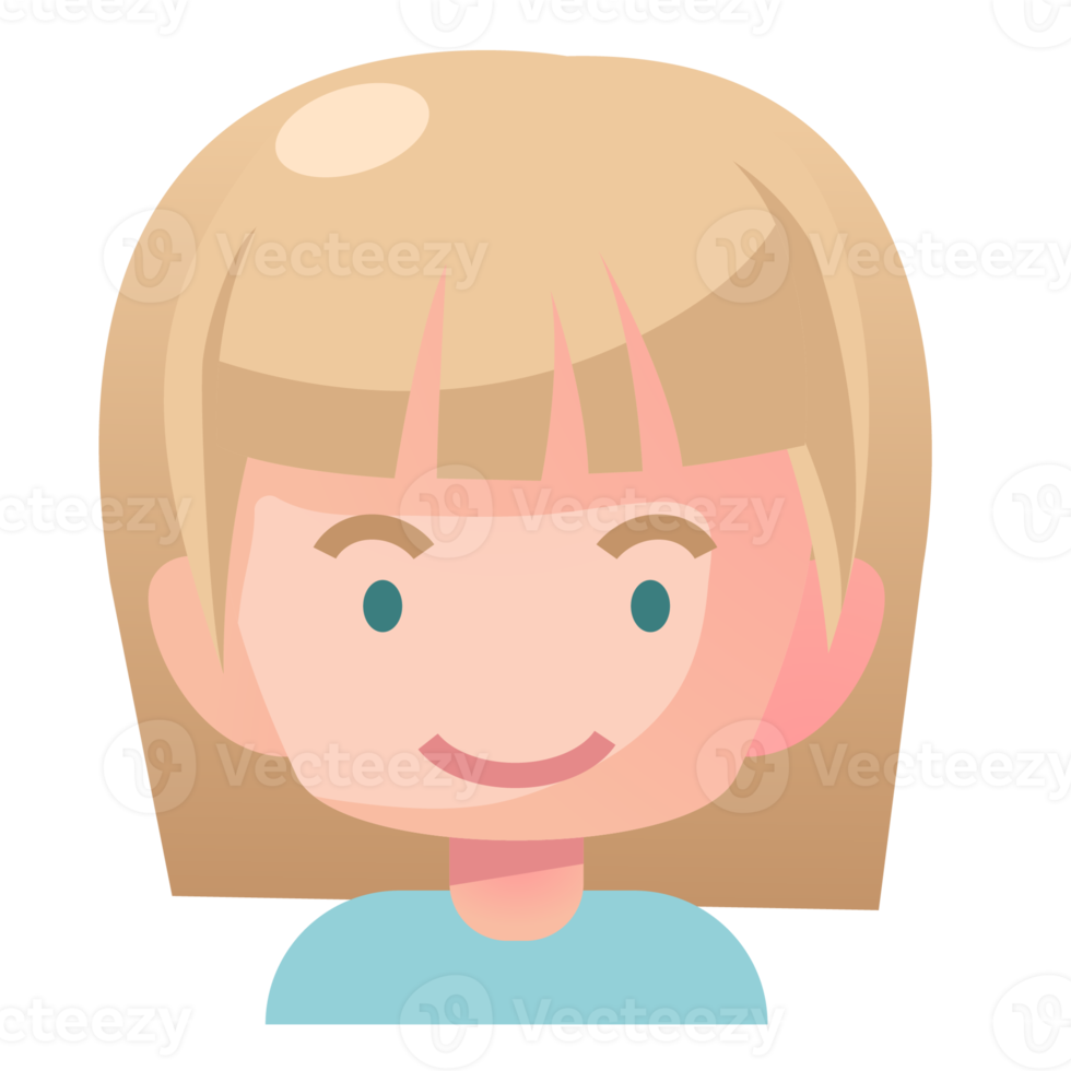 Avatar cartoon in flat style png