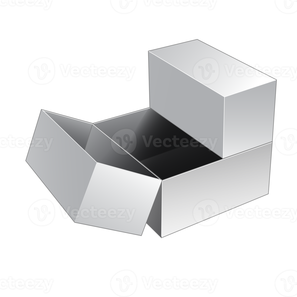 maquete de caixa de embalagem 3d png