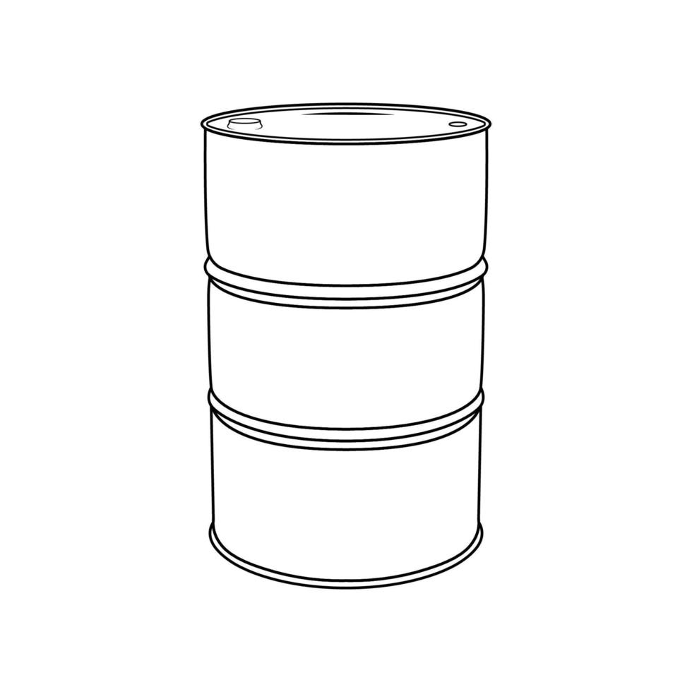 ilustración del icono del contorno del tambor de gasolina sobre fondo blanco aislado vector