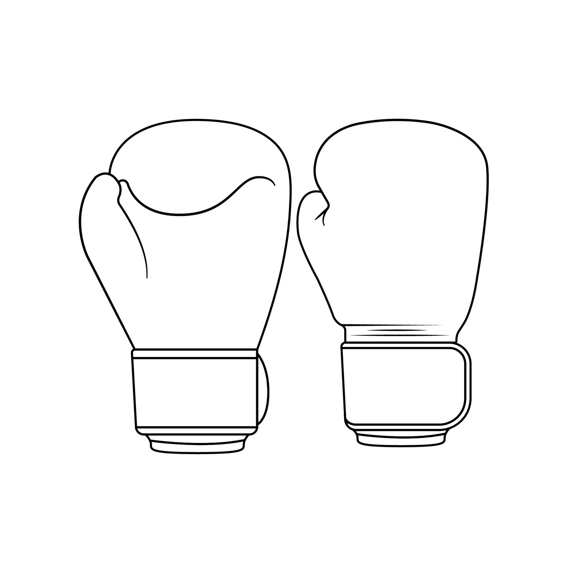 Boxing Gloves Outline Icon Illustration on Isolated White Background Boxing Gloves Outline Icon Illustration on Isolated White Background