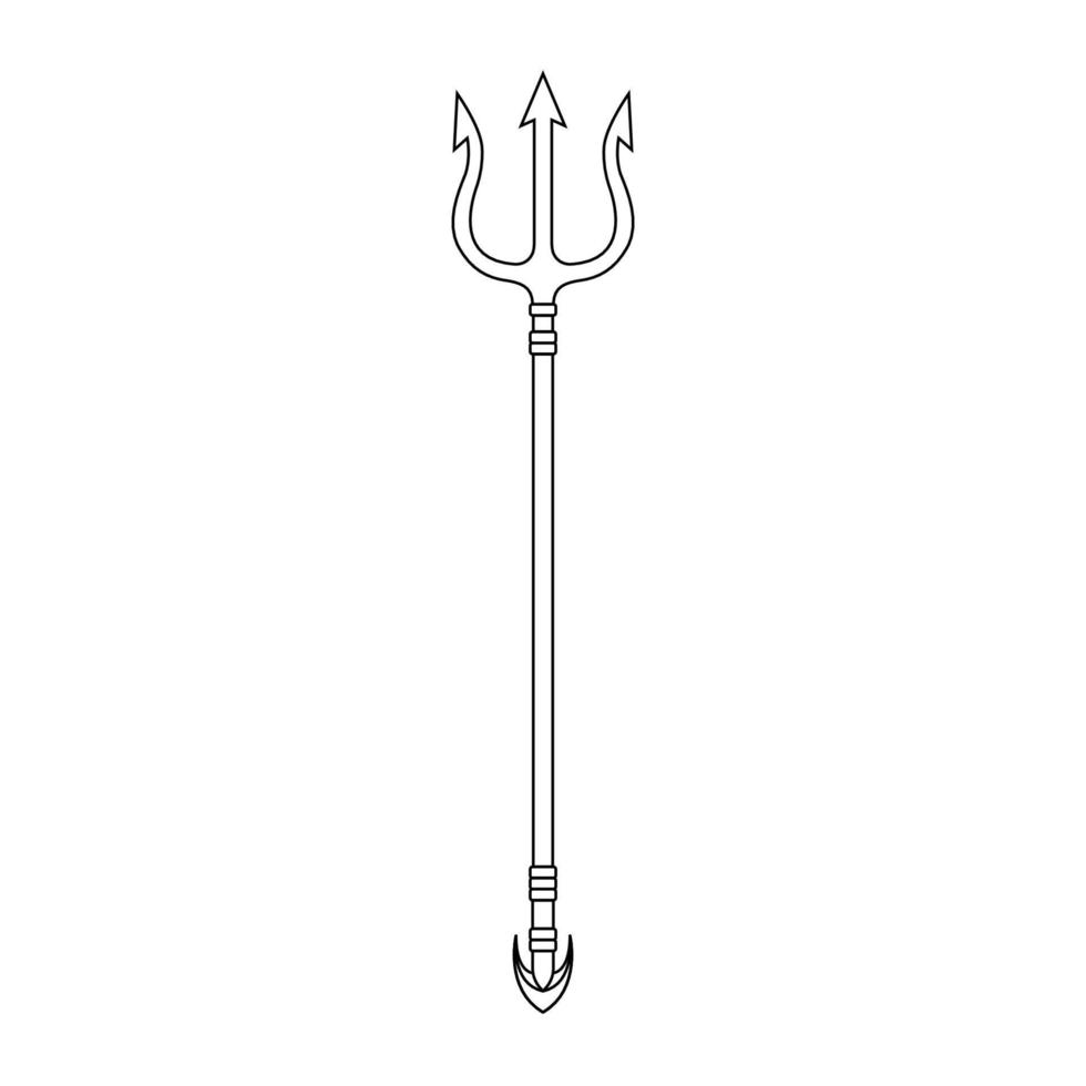 Trident Outline Icon Illustration on Isolated White Background vector