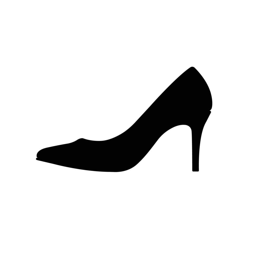 silueta de tacones altos. elemento de diseño de icono en blanco y negro sobre fondo blanco aislado vector