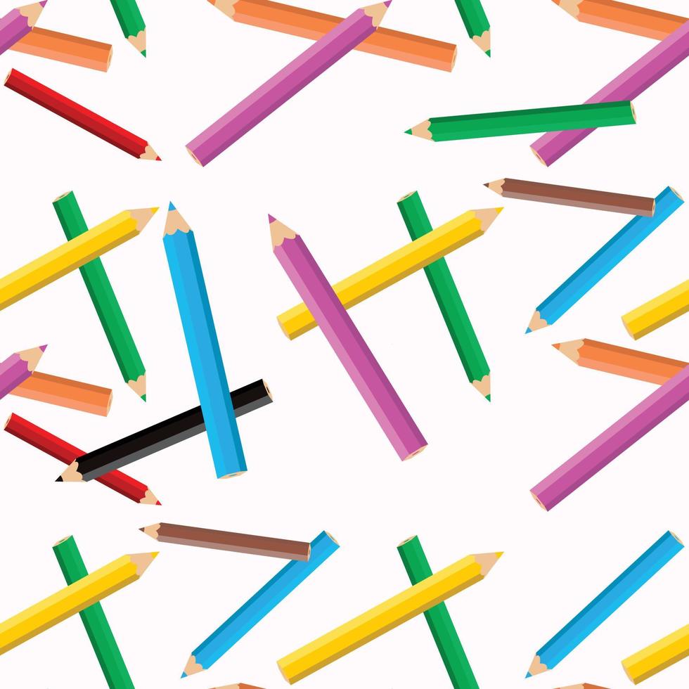 muy hermoso diseño de lápices de colores de patrones sin fisuras para decorar el fondo del sitio web, papel tapiz, papel de envolver, tela, telón de fondo, etc. vector