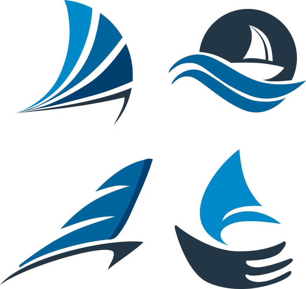 vector de icono de logotipo de barco de vela