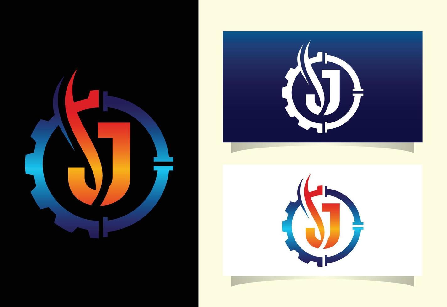 Initial J monogram alphabet with gear pipe and flame. Oil and gas logo concept. Font emblem. Modern vector logo for petroleum business and company identity