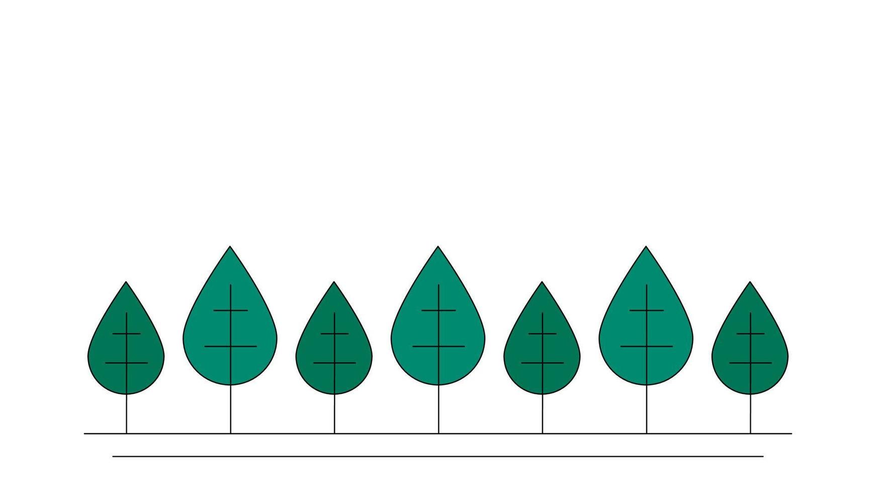 Tree icon with white background above for writing. Vector illlustration.