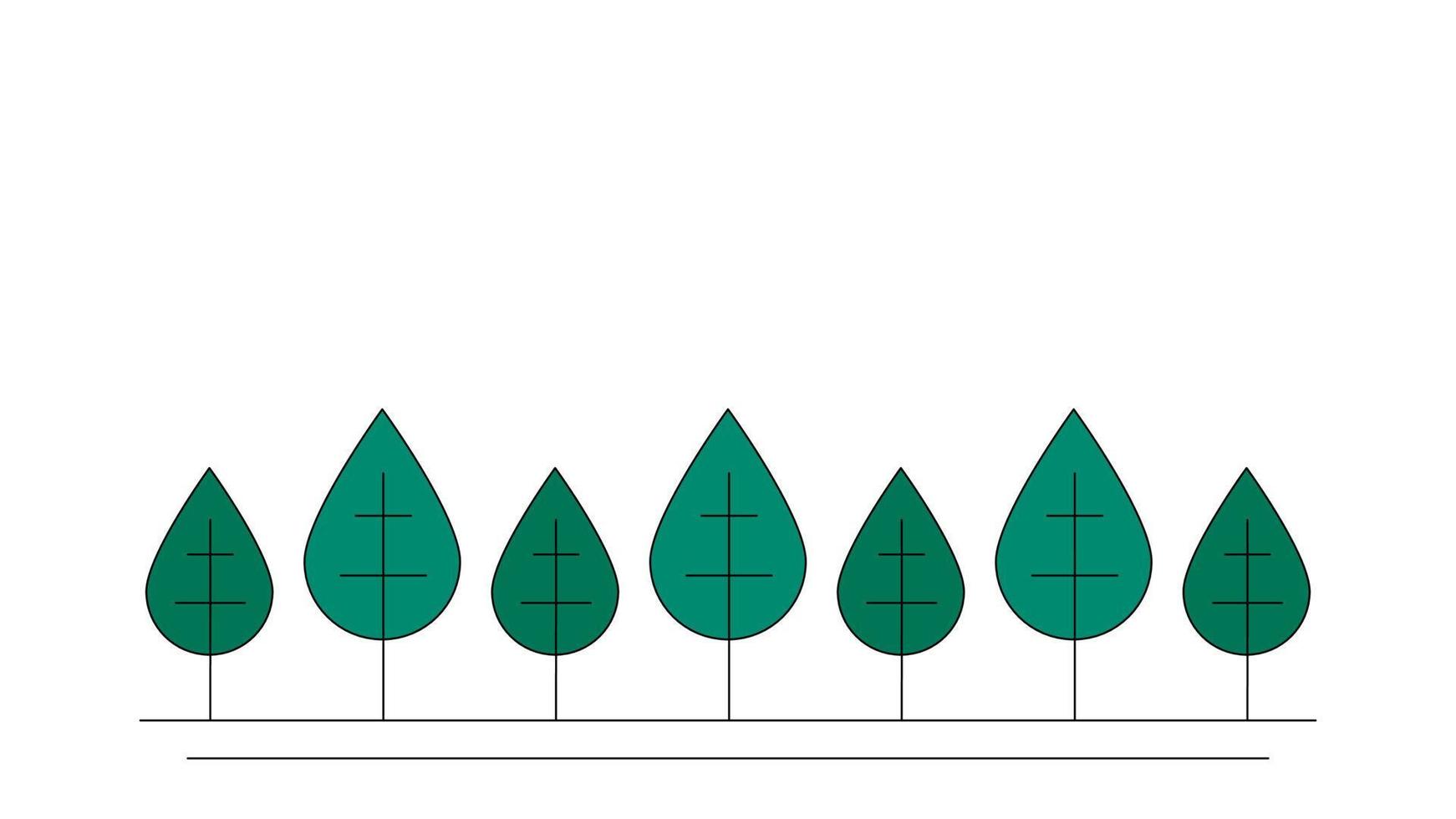 Tree icon with white background above for writing. Vector illlustration.