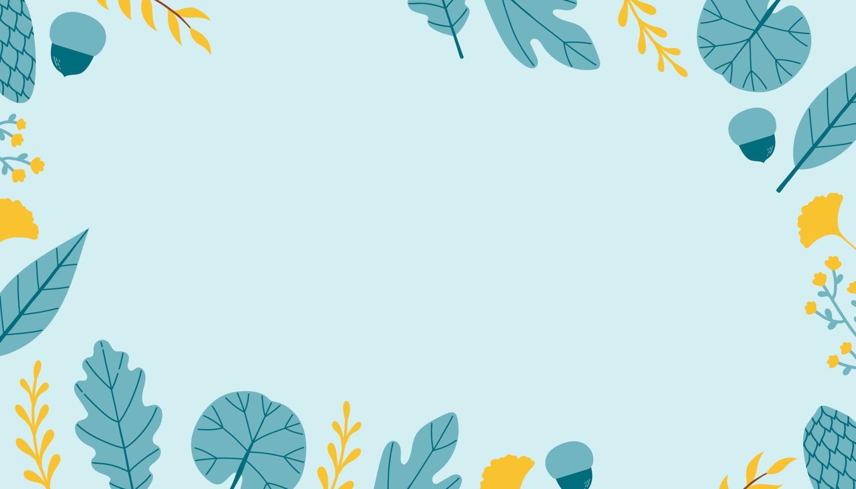 Autumn flat design vector background fall leaves illustration