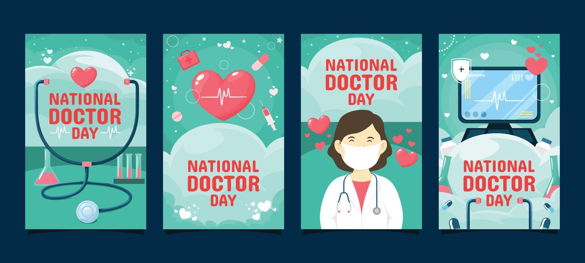 National Doctor Day Template Card vector