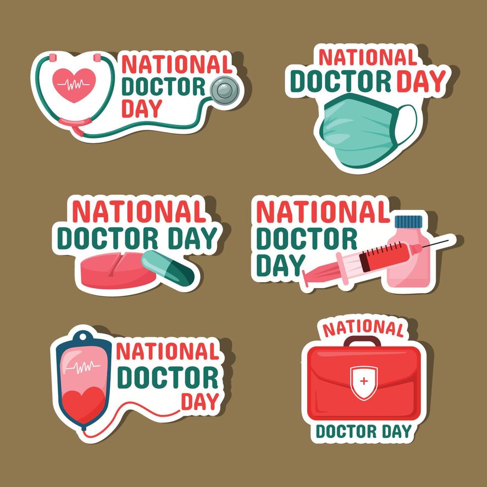 National Doctor Day Sticker vector