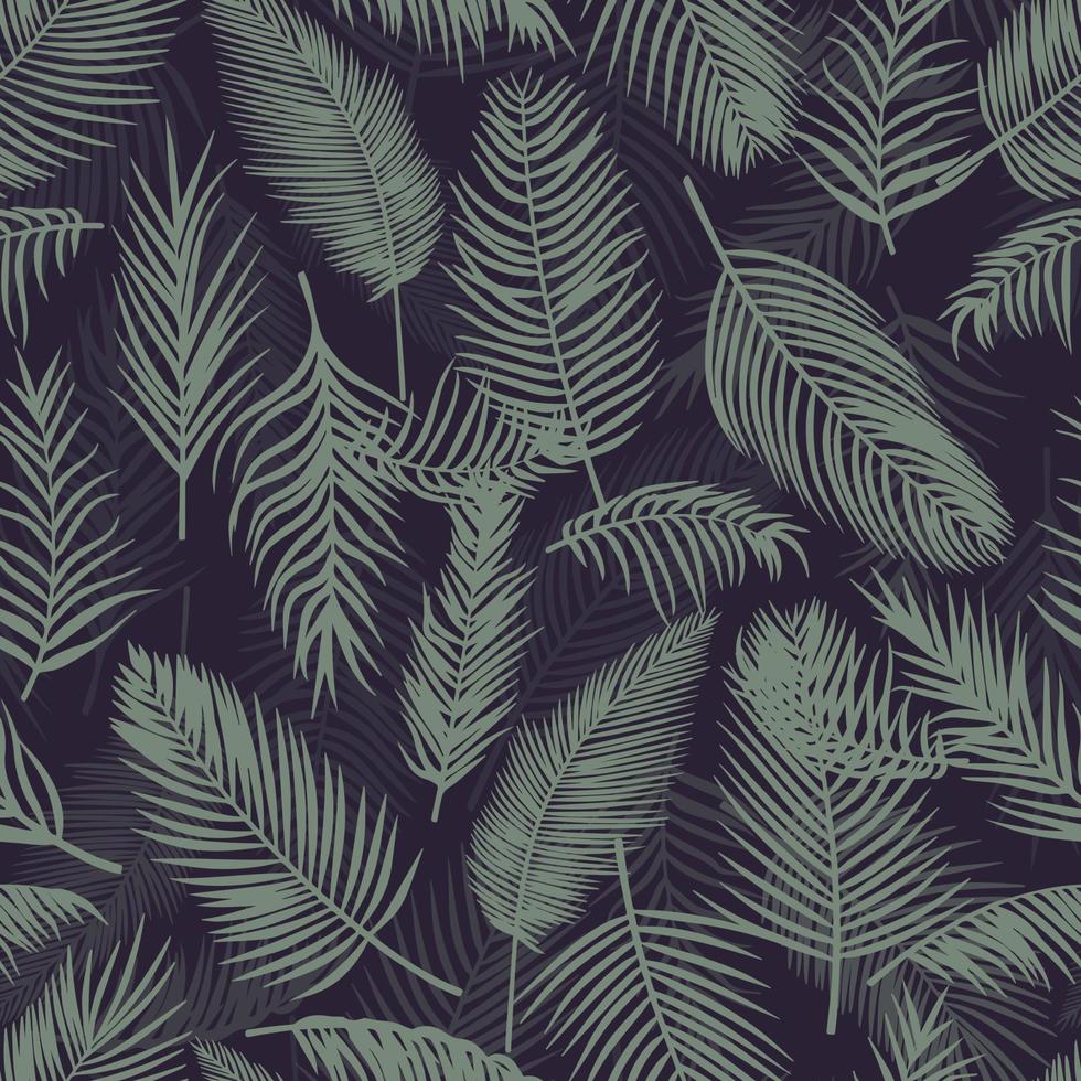 fondo tropical hojas de palma vector patrón sin costuras