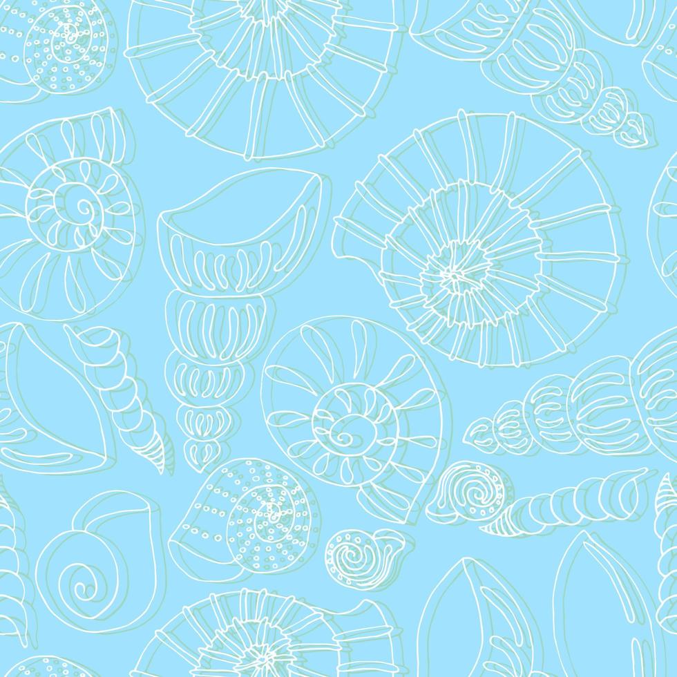 tropical underwater world seashells on the sea vector seamless pattern beach vacation