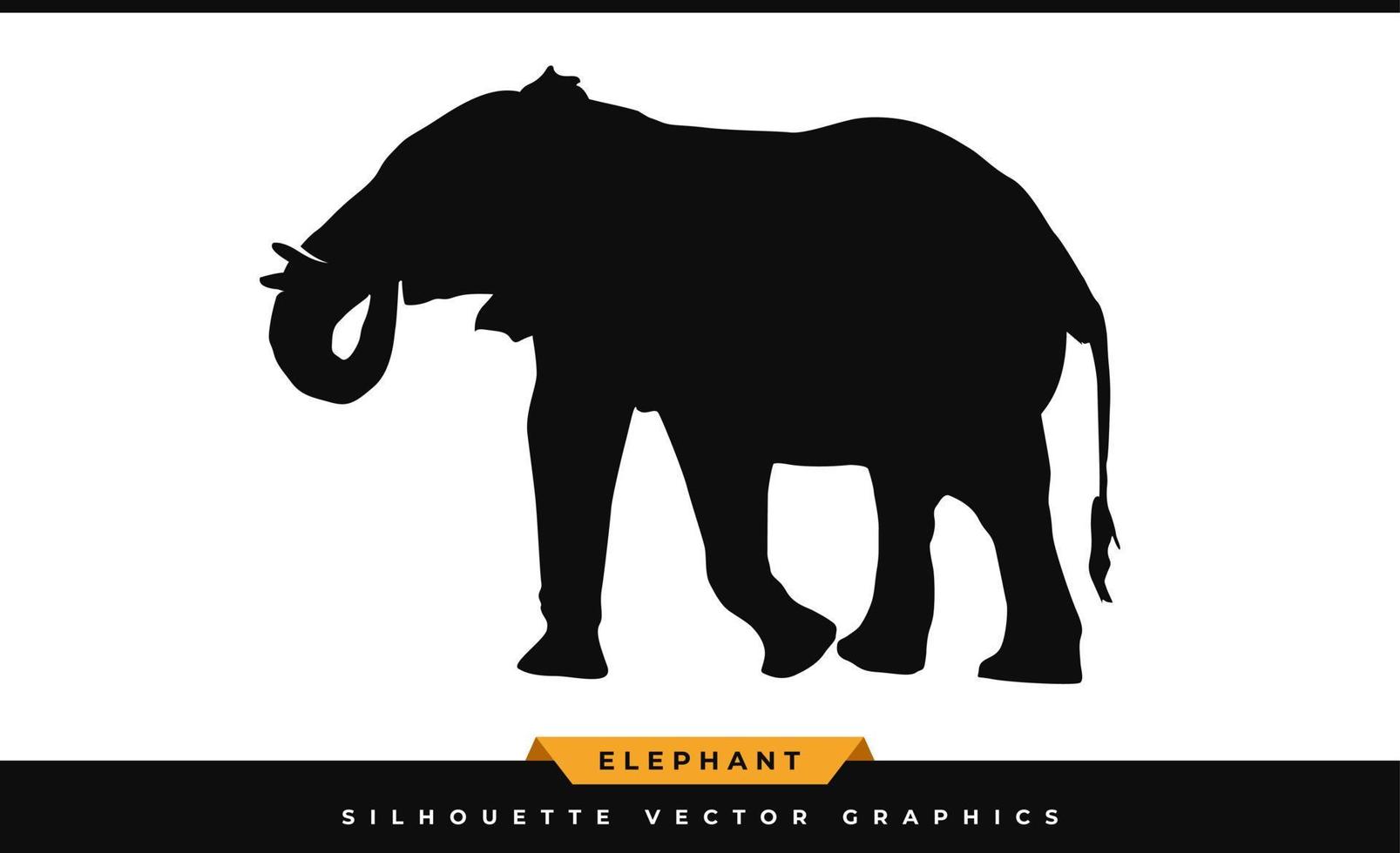 Elephant silhouette. Silhouette elephant, isolated on white background. Black elephant icon, large wildlife mammal illustration vector, laser cutting path. vector