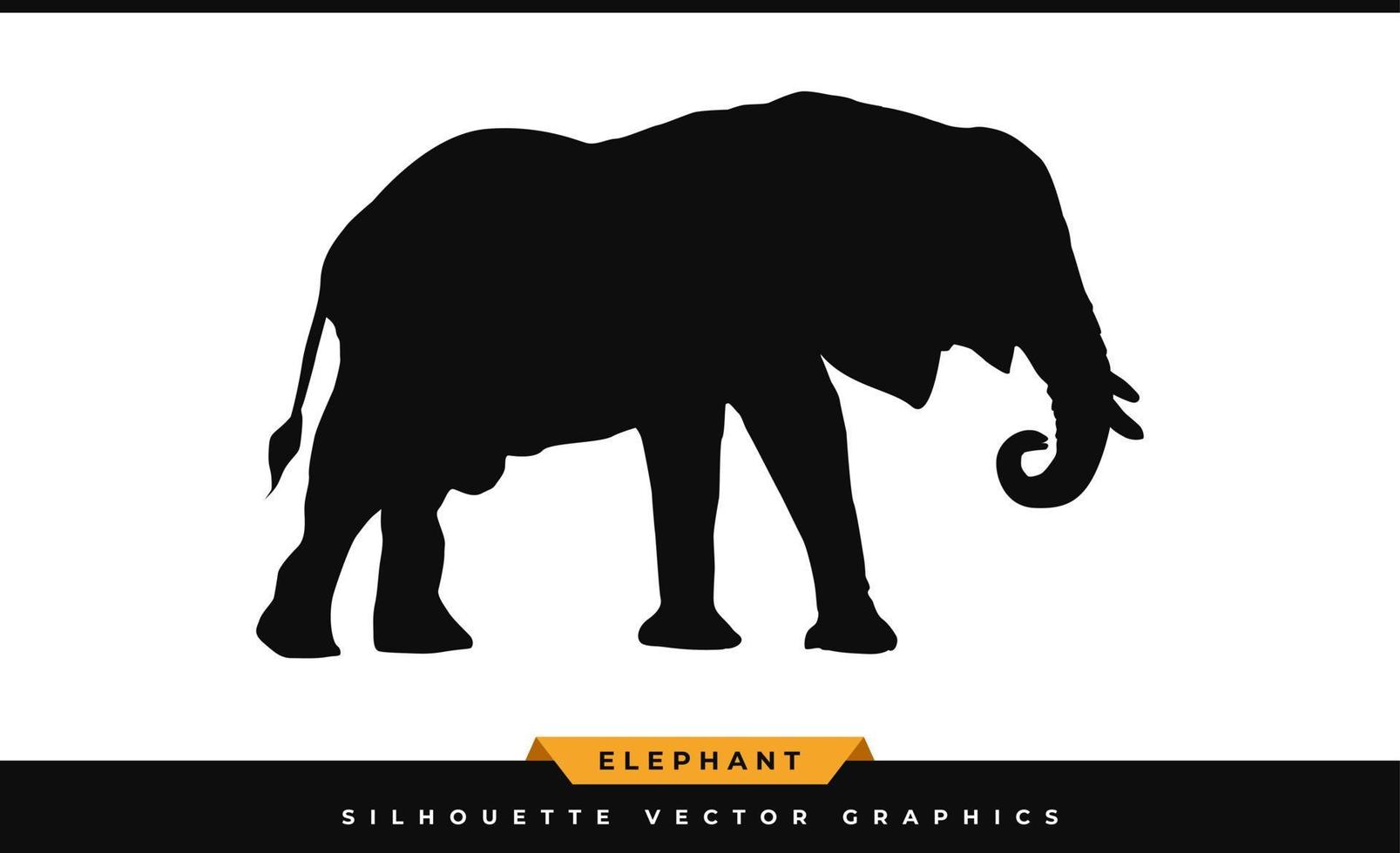 Elephant silhouette. Silhouette elephant, isolated on white background. Black elephant icon, large wildlife mammal illustration vector, laser cutting path. vector