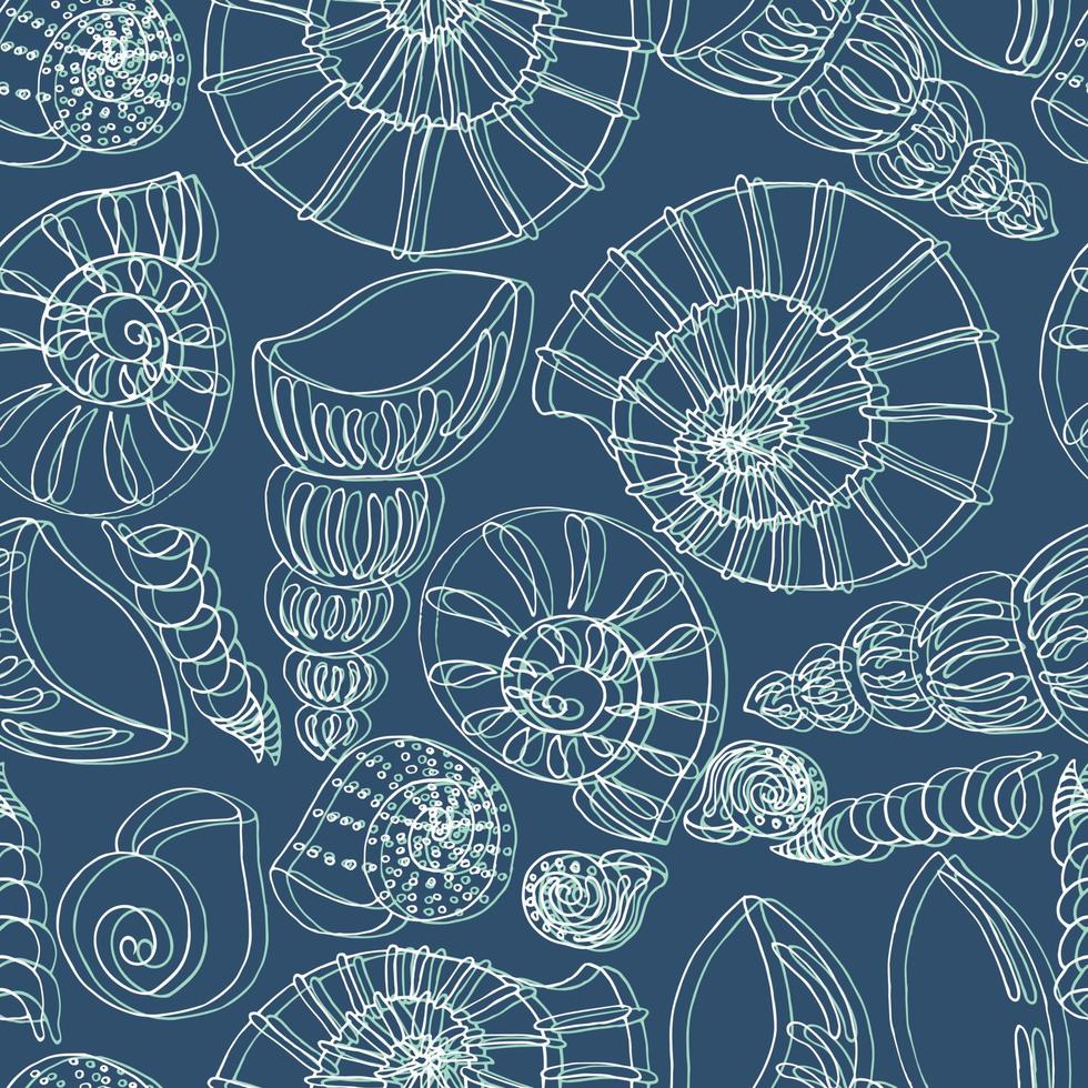 tropical underwater world seashells on the sea vector seamless pattern beach vacation