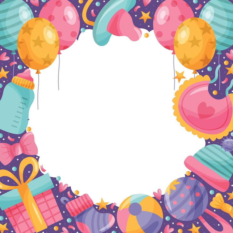 Bornday Kids Cute Colorful Element Background vector