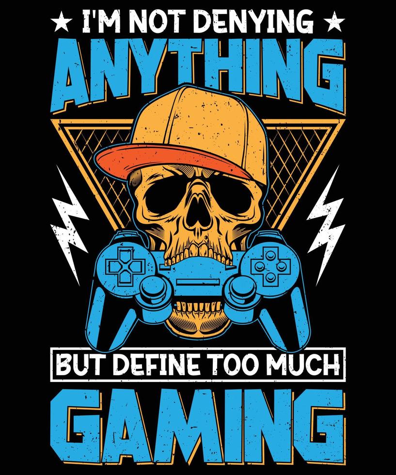 definir demasiado diseño de camiseta de juego vector