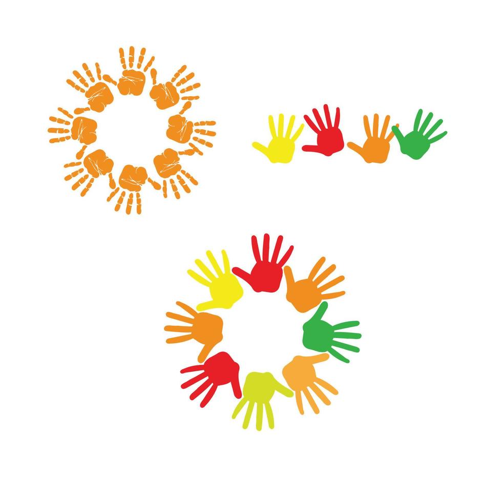 hands handprints set of symbols isolated on white background vector