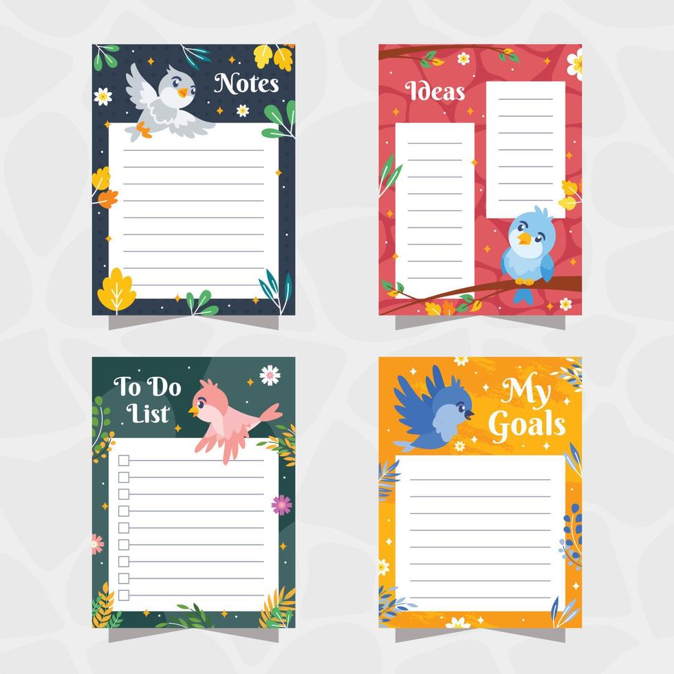 Bird Journal Template vector