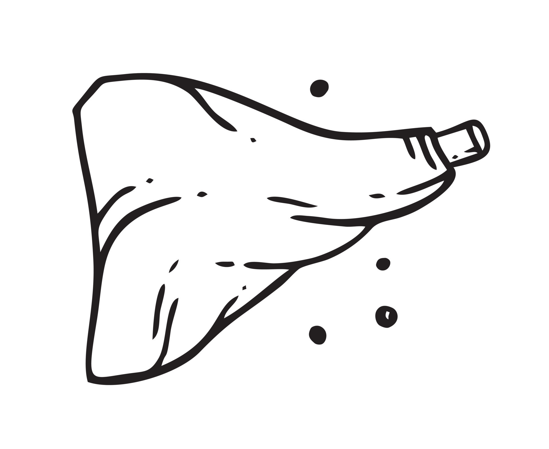 Lamb leg meat handdrawn. Restaurants cooking doodle. Vector