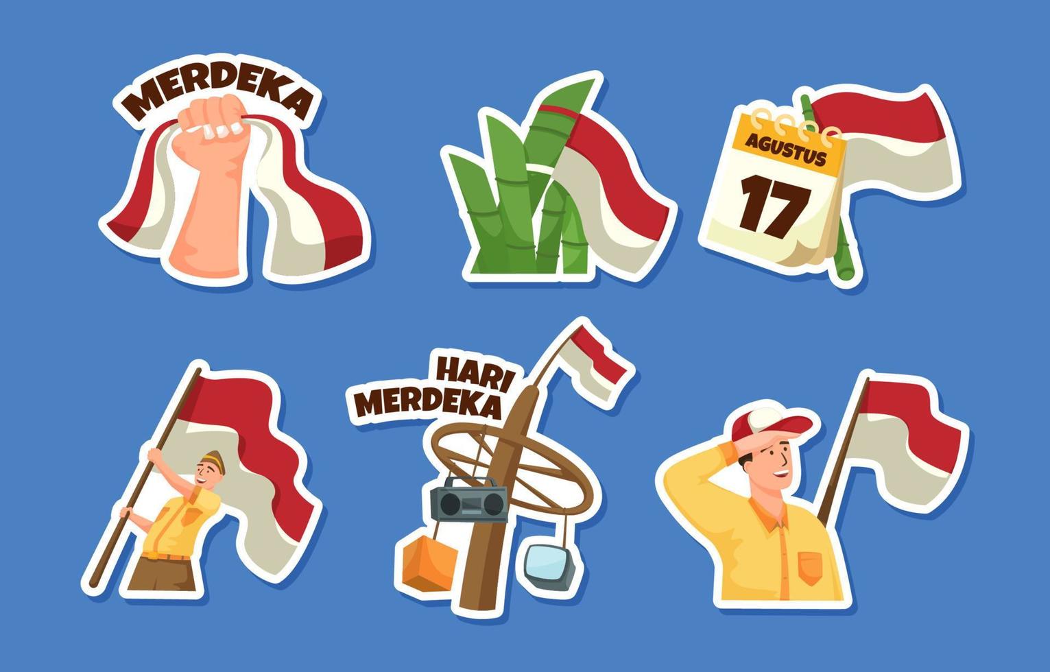 Independence Day Activity Stickers Set vector