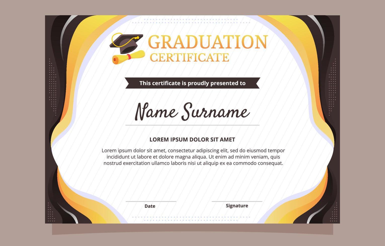 Certificate of Graduation Template vector