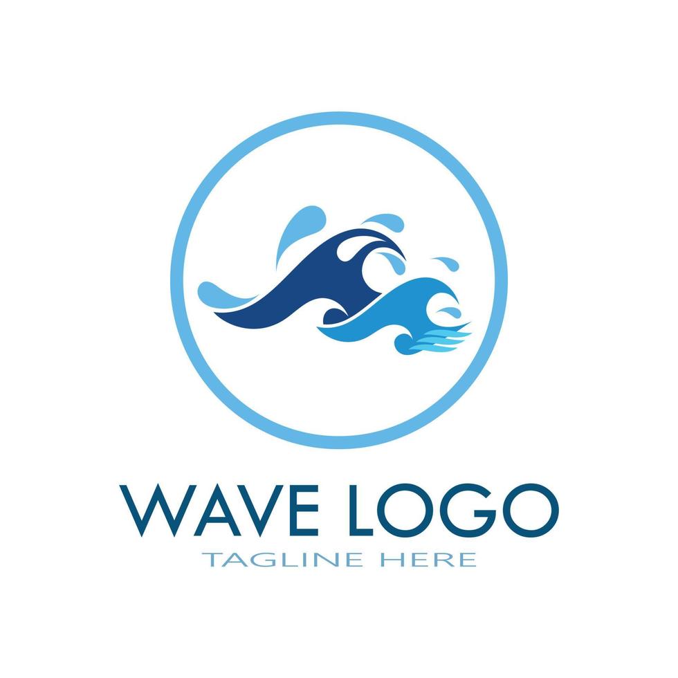 vector de icono de plantilla de diseño de logotipo de onda de agua